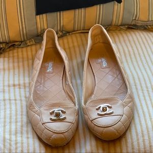 Chanel CC turn lock quilter loafers